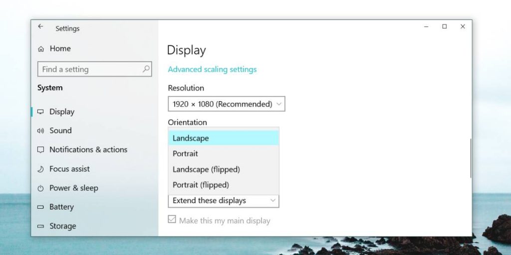 Kako rotirati ekran u Windows 10