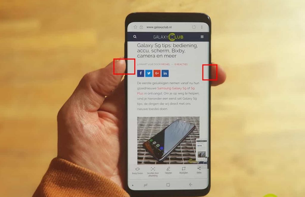 Kako uslikati ekran na Samsung S9 i S9 Plus - pritisak dugmadi